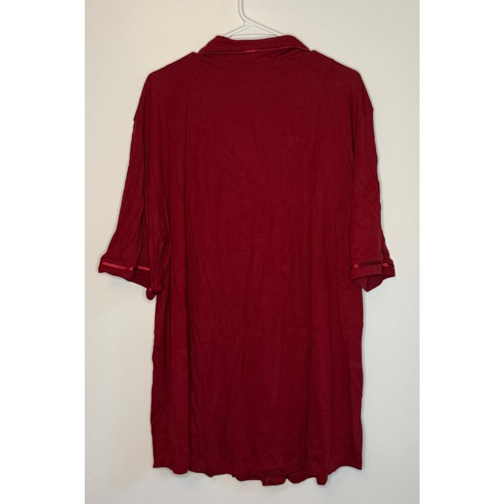 Cosabella Dark Red Bella Button Down Women's Pajama Set Super Soft Cotton XXL - Picture 3 of 6